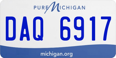 MI license plate DAQ6917