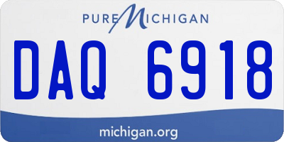 MI license plate DAQ6918