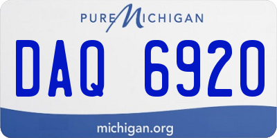 MI license plate DAQ6920