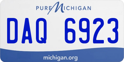 MI license plate DAQ6923
