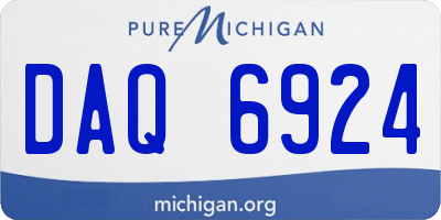 MI license plate DAQ6924
