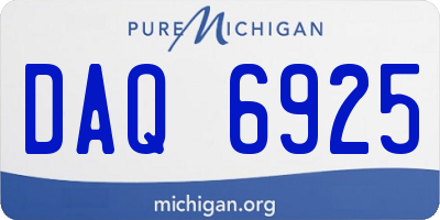MI license plate DAQ6925
