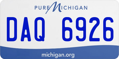 MI license plate DAQ6926