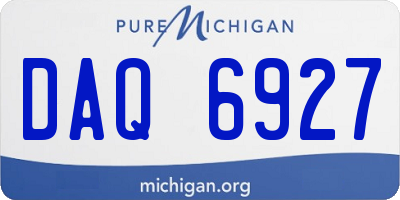 MI license plate DAQ6927