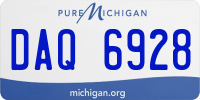 MI license plate DAQ6928