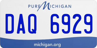 MI license plate DAQ6929