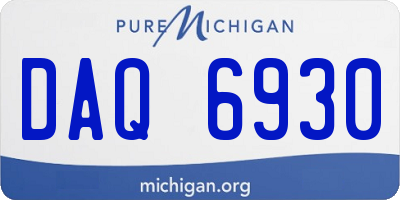 MI license plate DAQ6930