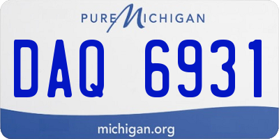 MI license plate DAQ6931