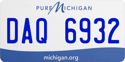 MI license plate DAQ6932