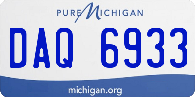 MI license plate DAQ6933