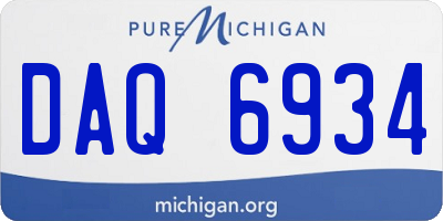 MI license plate DAQ6934