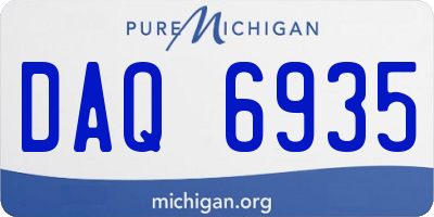 MI license plate DAQ6935