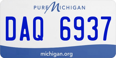 MI license plate DAQ6937