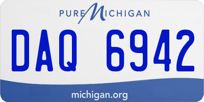 MI license plate DAQ6942