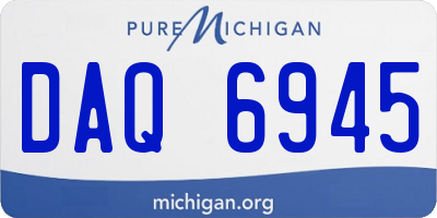 MI license plate DAQ6945