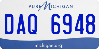 MI license plate DAQ6948