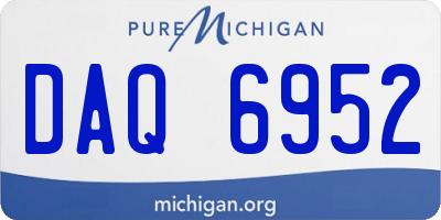 MI license plate DAQ6952