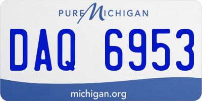 MI license plate DAQ6953