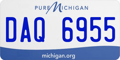 MI license plate DAQ6955