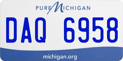 MI license plate DAQ6958