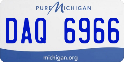 MI license plate DAQ6966