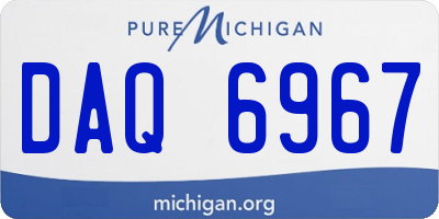 MI license plate DAQ6967