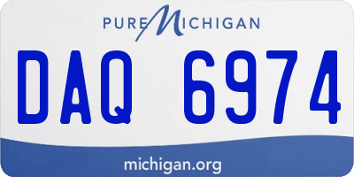 MI license plate DAQ6974