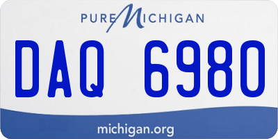 MI license plate DAQ6980