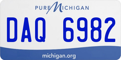 MI license plate DAQ6982