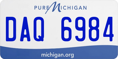 MI license plate DAQ6984
