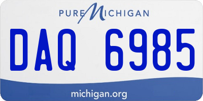 MI license plate DAQ6985