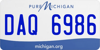 MI license plate DAQ6986