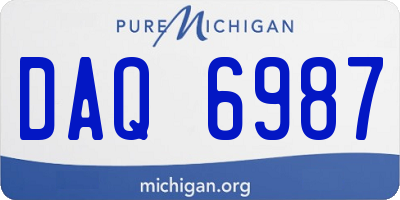 MI license plate DAQ6987