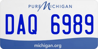 MI license plate DAQ6989