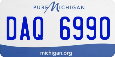 MI license plate DAQ6990