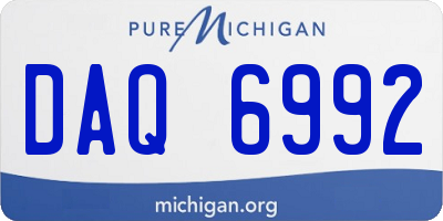 MI license plate DAQ6992