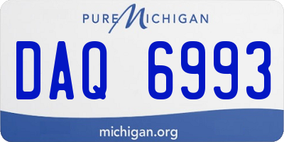 MI license plate DAQ6993