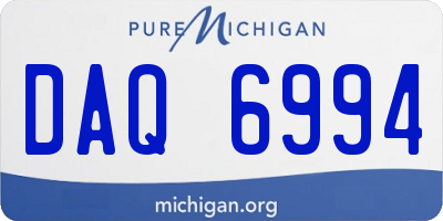 MI license plate DAQ6994