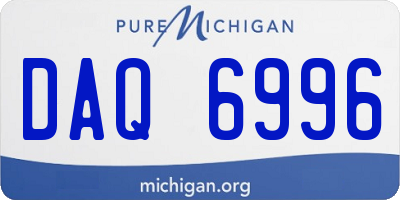 MI license plate DAQ6996