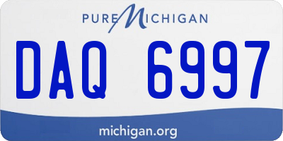 MI license plate DAQ6997