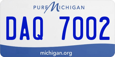 MI license plate DAQ7002
