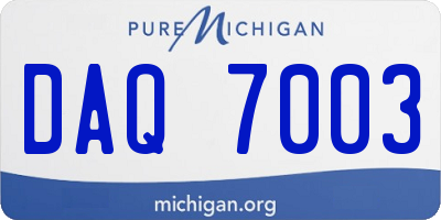 MI license plate DAQ7003