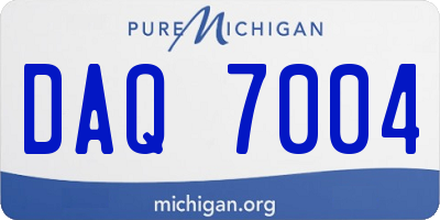 MI license plate DAQ7004