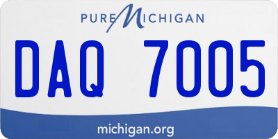 MI license plate DAQ7005
