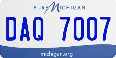 MI license plate DAQ7007