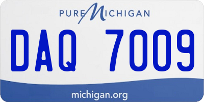 MI license plate DAQ7009