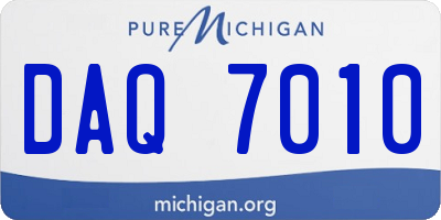 MI license plate DAQ7010
