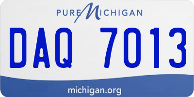 MI license plate DAQ7013