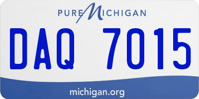 MI license plate DAQ7015