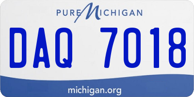 MI license plate DAQ7018